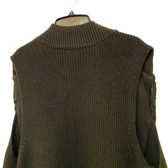Alfani Womens 3X Black Faux Fur Trim Open Front Knit Vest - Picture 6 of 6